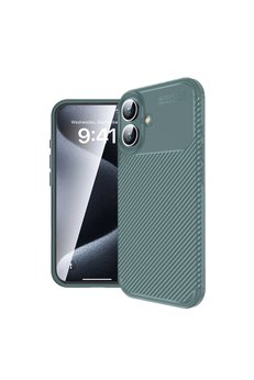 Evimdeyokyok Apple İphone 16 Kılıf Auto Focus Karbon Kapak - Koyu Yeşil