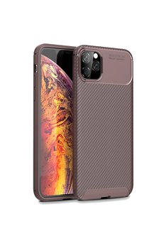 Evimdeyokyok Apple İphone 11 Pro Max Kılıf Auto Focus Karbon Kapak - Kahverengi