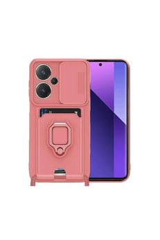 Evimdeyokyok Xiaomi Redmi Note 13 Pro Plus Kılıf Zuma Kartvizitli Yüzüklü Silikon - Pembe