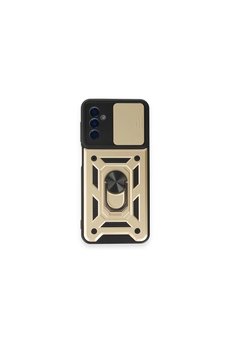 Evimdeyokyok Samsung Galaxy M14 5G Kılıf Pars Lens Yüzüklü Silikon - Gold