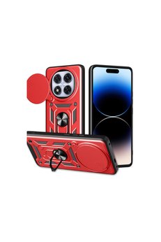Evimdeyokyok Xiaomi Redmi Note 14 Pro Plus Kılıf Pars Lens Yüzüklü Silikon - Kırmızı