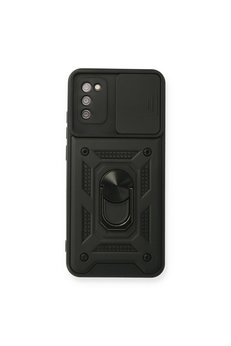Evimdeyokyok Samsung Galaxy A03S Kılıf Pars Lens Yüzüklü Silikon - Siyah