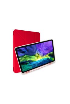 Evimdeyokyok Apple İpad Pro 12.9 (2021) Kılıf Kalemlikli Mars Tablet Kılıfı - Kırmızı