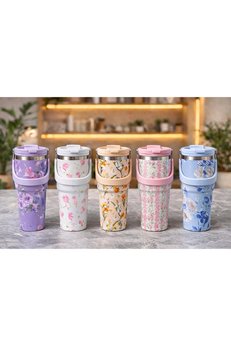 Evimdeyokyok 900 Ml Taşıma Kulplu Paslanmaz Çelik Termos Mug - Vakumlu Isı Yalıtımlı Bardak Alk4630