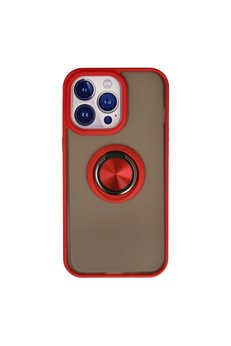 Evimdeyokyok Apple İphone 15 Pro Kılıf Montreal Yüzüklü Silikon Kapak - Kırmızı