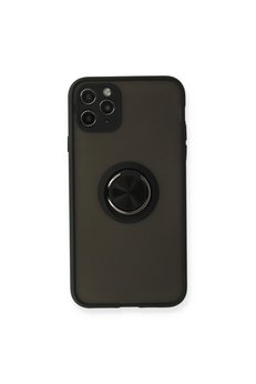 Evimdeyokyok Apple İphone 11 Pro Kılıf Montreal Yüzüklü Silikon Kapak - Siyah