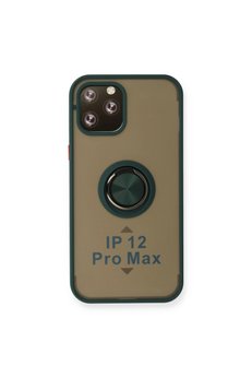 Evimdeyokyok Apple İphone 12 Pro Max Kılıf Montreal Yüzüklü Silikon Kapak - Yeşil