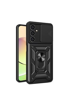 Evimdeyokyok Samsung Galaxy A15 4G Kılıf Pars Lens Yüzüklü Silikon - Siyah