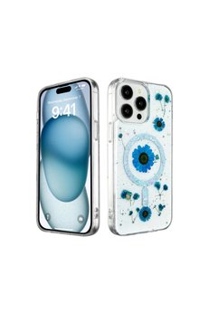Evimdeyokyok Apple İphone 14 Pro Max Kılıf Daisy Simli Magsafe Kapak - Mavi