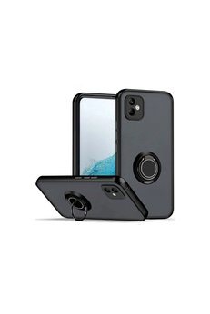Evimdeyokyok Samsung Galaxy A06 Kılıf Montreal Yüzüklü Silikon Kapak - Siyah
