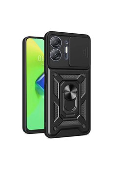 Evimdeyokyok İnfinix Hot 30 5G Kılıf Pars Lens Yüzüklü Silikon - Siyah