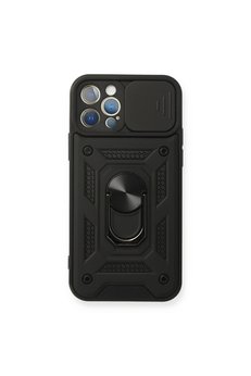 Evimdeyokyok Apple İphone 12 Pro Kılıf Pars Lens Yüzüklü Silikon - Siyah
