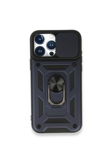 Evimdeyokyok Apple İphone 15 Pro Max Kılıf Pars Lens Yüzüklü Silikon - Lacivert