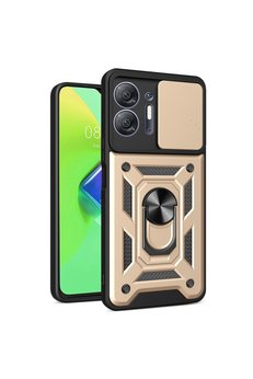 Evi̇mdeyokyok İnfi̇ni̇x Hot 30 5G Kılıf Pars Lens Yüzüklü Si̇li̇kon - Gold