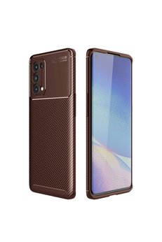 Evimdeyokyok Oppo Reno 5 Pro Kılıf Auto Focus Karbon Kapak - Kahverengi