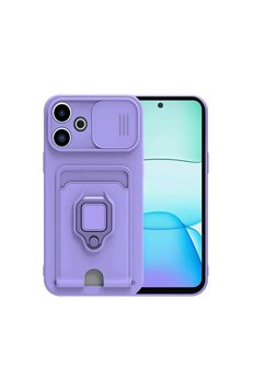 Evimdeyokyok Xiaomi Redmi 13 4G Kılıf Zuma Kartvizitli Yüzüklü Silikon - Lila