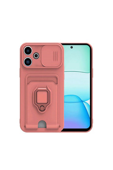 Evimdeyokyok Xiaomi Redmi 13 4G Kılıf Zuma Kartvizitli Yüzüklü Silikon - Pembe