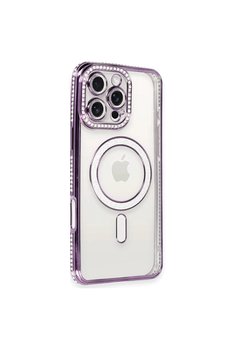 Evimdeyokyok Apple İphone 16 Pro Kılıf Joke Simli Magneticsafe Kılıf - Derin Mor