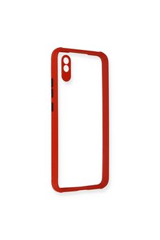Evimdeyokyok Xiaomi Redmi 9A Kılıf Miami Şeffaf Silikon - Kırmızı
