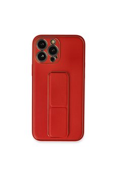 Evimdeyokyok Apple İphone 13 Pro Max Kılıf Coco Deri Standlı Kapak - Kırmızı