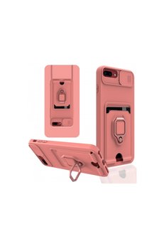 Evimdeyokyok Apple İphone 7 Plus Kılıf Zuma Kartvizitli Yüzüklü Silikon - Pembe