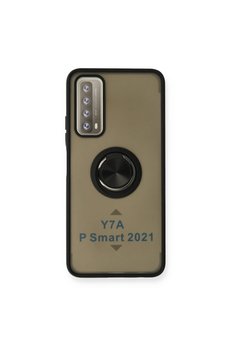 Evimdeyokyok Huawei P Smart 2021 Kılıf Montreal Yüzüklü Silikon Kapak - Siyah