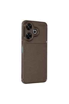 Evimdeyokyok Xiaomi Redmi 13 4G Kılıf Auto Focus Karbon Kapak - Kahverengi