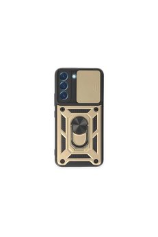 Evimdeyokyok Samsung Galaxy S23 Kılıf Pars Lens Yüzüklü Silikon - Gold