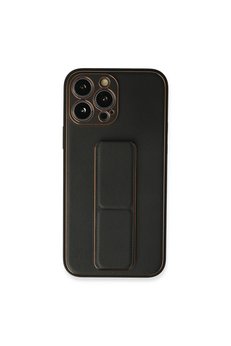 Evimdeyokyok Apple İphone 13 Pro Kılıf Coco Deri Standlı Kapak - Siyah