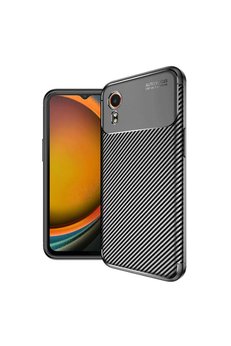 Evimdeyokyok Samsung Galaxy Xcover 7 Kılıf Auto Focus Karbon Kapak - Siyah