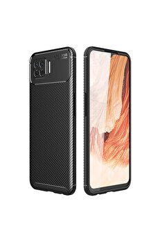 Evimdeyokyok Oppo A73 Kılıf Auto Focus Karbon Kapak - Siyah