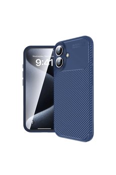 Evimdeyokyok Apple İphone 16 Plus Kılıf Auto Focus Karbon Kapak - Lacivert