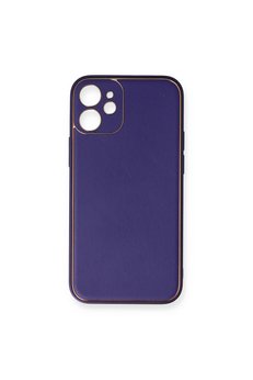 Evimdeyokyok Apple İphone 12 Mini Kılıf Coco Deri Silikon Kapak - Mor
