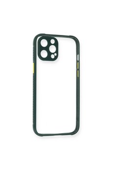 Evimdeyokyok Apple İphone 12 Pro Kılıf Miami Şeffaf Silikon - Koyu Yeşil