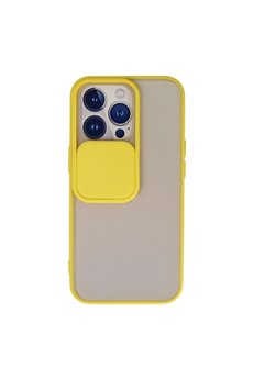 Evimdeyokyok Apple İphone 13 Pro Kılıf Palm Buzlu Kamera Sürgülü Silikon - Sarı