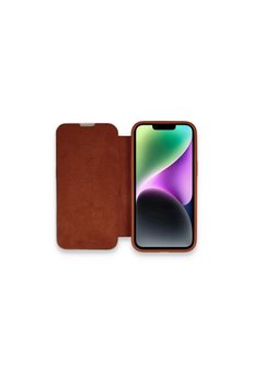 Evimdeyokyok Apple İphone 14 Pro Max Kılıf Dolpin Kapaklı - Kahverengi