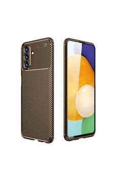 Evimdeyokyok Samsung Galaxy A36 Kılıf Auto Focus Karbon Kapak - Kahverengi
