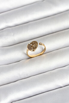 Tj 316L Çeli̇k Gold Renk Kalp Model Kadın Yüzük Tj-Byk4172