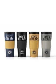 Evimdeyokyok 600 Ml Have A Nice Day" 600 Ml Çift Katmanlı Paslanmaz Çelik Termos Mug Alk4624