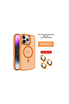 Evimdeyokyok Joko Apple İphone 14 Pro Kılıf Flet Lens Magsafe Kapak - Turuncu