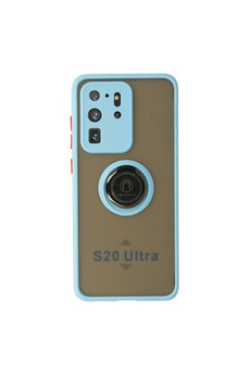 Evimdeyokyok Samsung Galaxy S20 Ultra Kılıf Montreal Yüzüklü Silikon Kapak - Buz Mavi