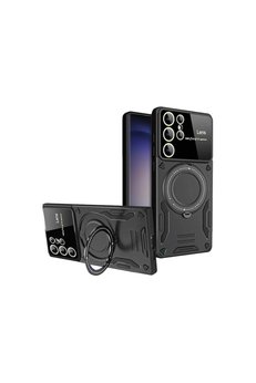 Evimdeyokyok Samsung Galaxy S25 Ultra Kılıf Joy Lens Standlı Kapak - Siyah