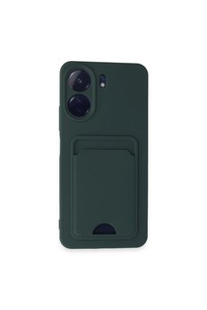 Evimdeyokyok Xiaomi Redmi 13C Kılıf Kelvin Kartvizitli Silikon - Koyu Yeşil