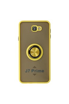 Evimdeyokyok Samsung Galaxy J7 Prime Kılıf Montreal Yüzüklü Silikon Kapak - Sarı