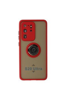 Evimdeyokyok Samsung Galaxy S20 Ultra Kılıf Montreal Yüzüklü Silikon Kapak - Kırmızı