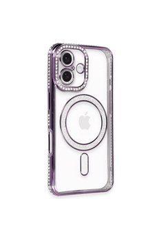 Evimdeyokyok Apple İphone 16 Kılıf Joke Simli Magneticsafe Kılıf - Derin Mor