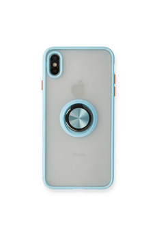 Evimdeyokyok Apple İphone Xs Max Kılıf Montreal Yüzüklü Silikon Kapak - Buz Mavi