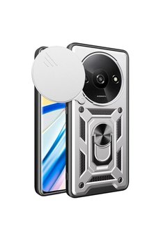 Evimdeyokyok Xiaomi Redmi A3 4G Kılıf Pars Lens Yüzüklü Silikon - Gümüş