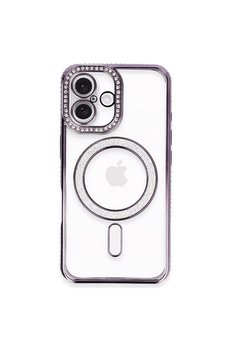 Evimdeyokyok Apple İphone 16 Plus Kılıf Joke Simli Magneticsafe Kılıf - Derin Mor
