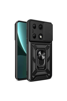 Evimdeyokyok Xiaomi Poco M6 Pro 4G Kılıf Pars Lens Yüzüklü Silikon - Siyah